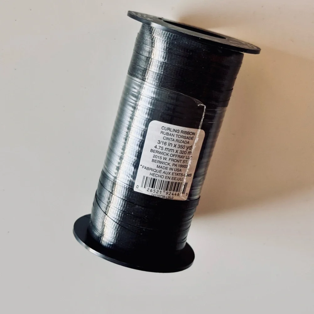BERWICK Black Curling Ribbon Spool - Party Gift Wrap Arts & Crafts
